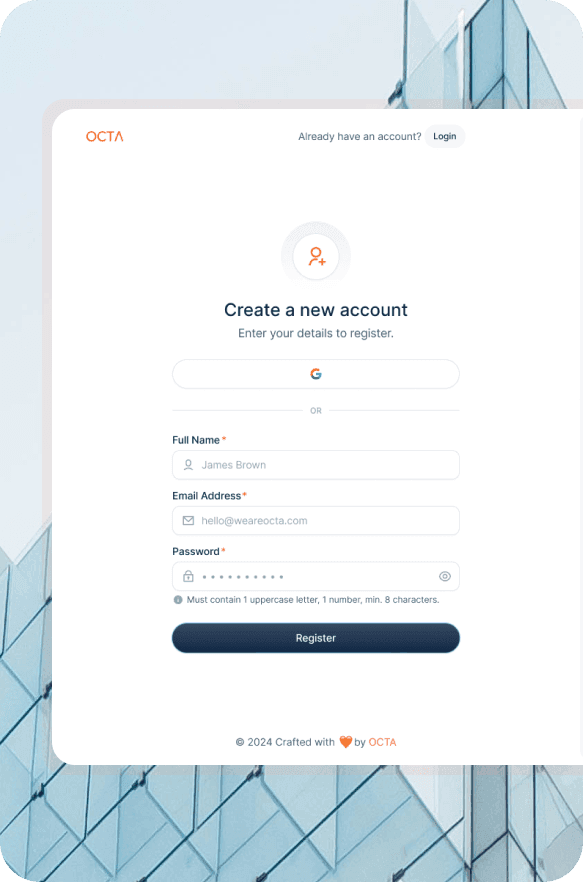 Sign-up in minutes