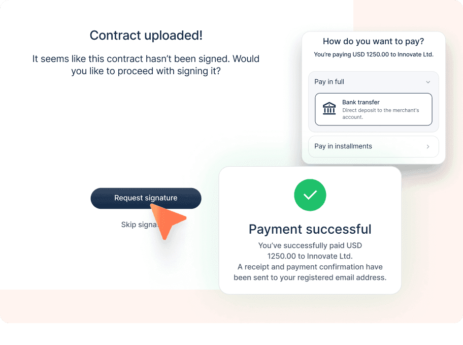 Send contracts that move money.