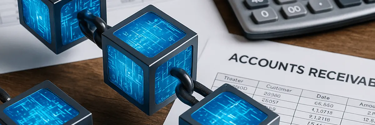 Illustration of accounts payable management for the blockchain technology sector for the accounts receivable team
