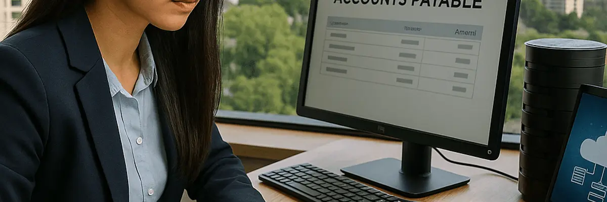Illustration of accounts payable management for the cloud services and hosting sector in Almaty