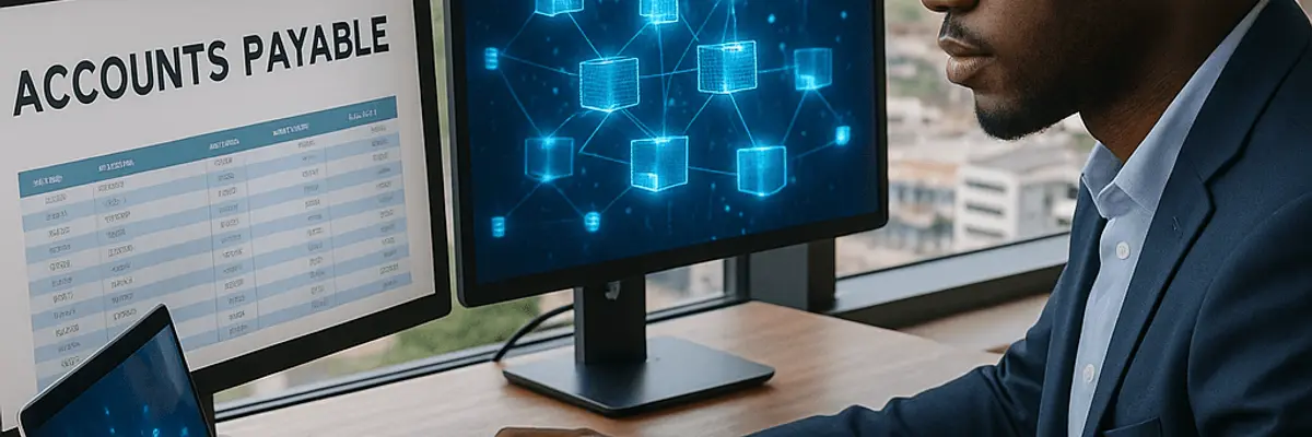 Illustration of accounts payable management for the blockchain technology sector for enterprise in Accra