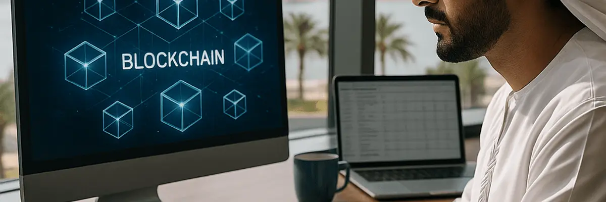 Illustration of accounts payable management for the blockchain technology sector for large businesses in Abu Dhabi