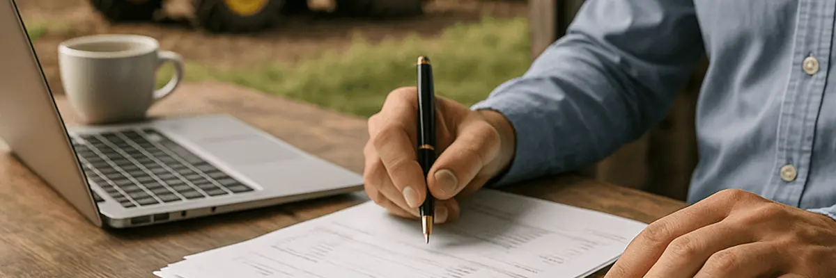 Illustration of accounts payable management for the agricultural equipment and services sector for large businesses