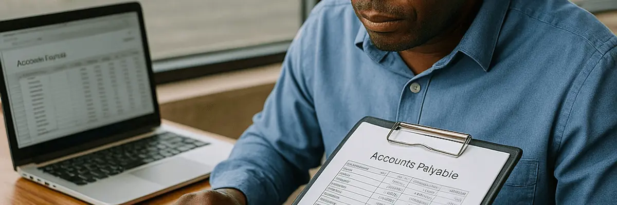 Illustration of accounts payable management for the agricultural equipment and services sector for large businesses in Accra