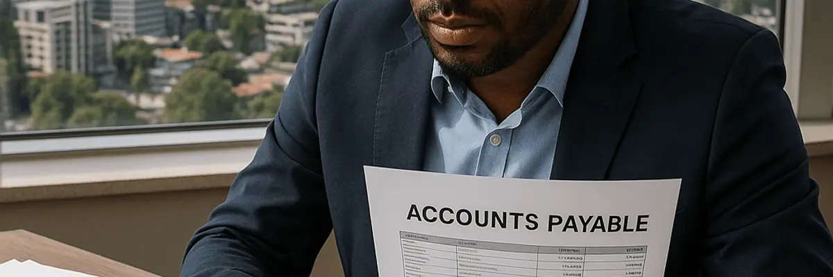 Illustration of accounts payable management for large businesses in Addis Ababa