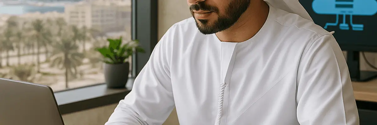 Illustration of accounts payable management for the cloud services and hosting sector for medium businesses in Abu Dhabi