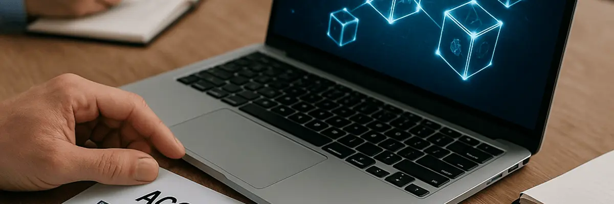 Illustration of accounts payable management for the blockchain technology sector for medium businesses