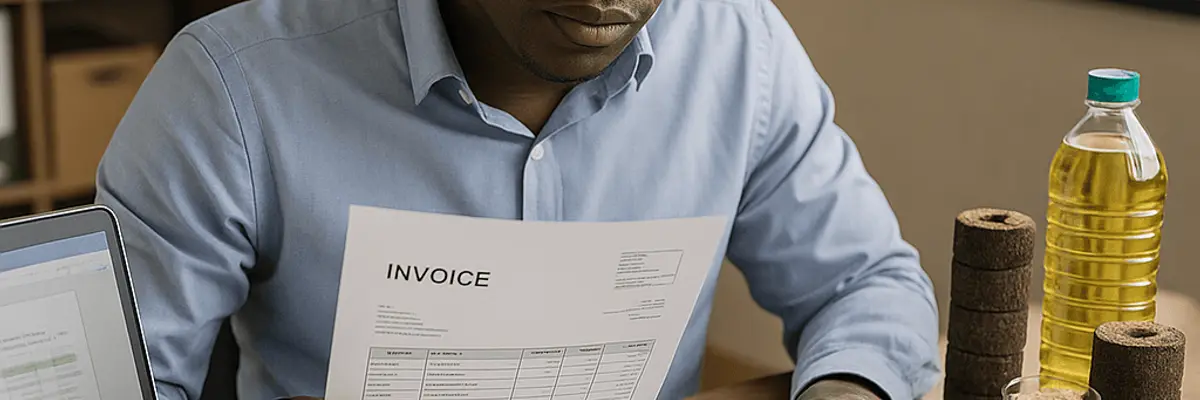 Illustration of accounts payable management for the biofuel and biomass sector for micro businesses in Abidjan