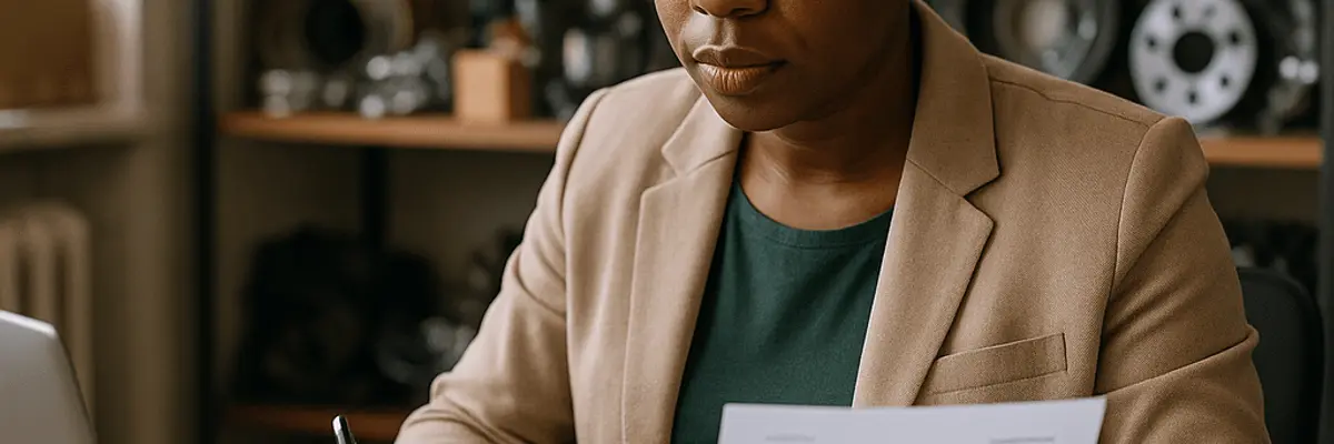 Illustration of accounts payable management for the automotive parts and accessories sector for micro businesses in Abidjan