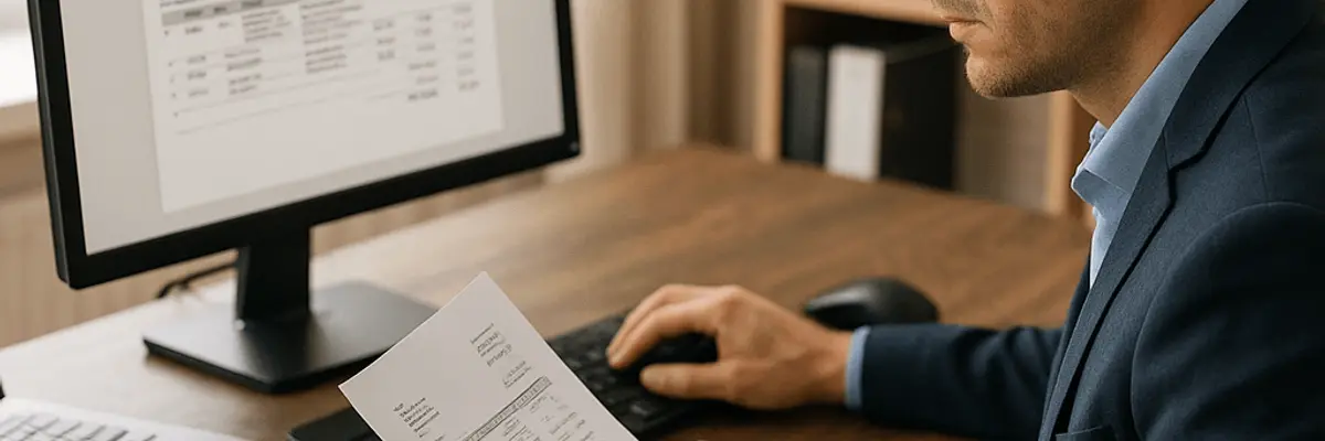 Illustration of accounts payable management for the automated invoice processing sector for micro businesses
