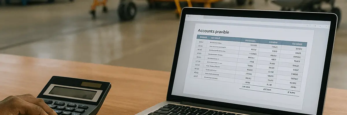 Illustration of accounts payable management for the aerospace and defense sector for micro businesses