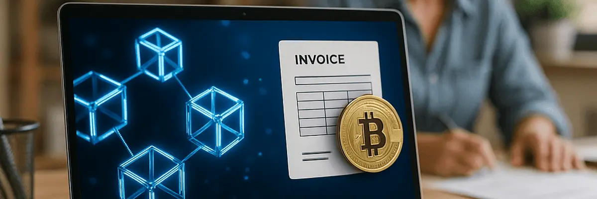 Illustration of accounts payable management for the blockchain technology sector for micro businesses