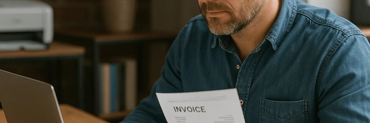 Illustration of accounts payable management for the automated invoice processing sector for micro businesses