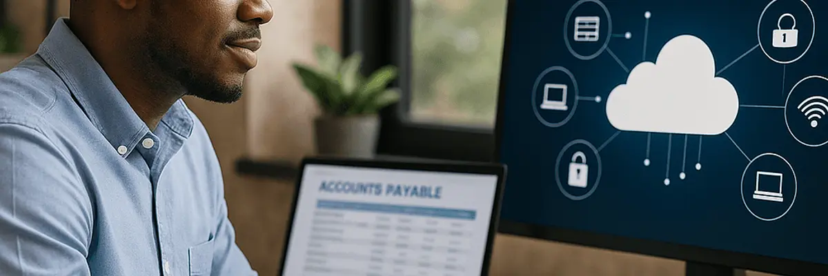 Illustration of accounts payable management for the cloud services and hosting sector for scale up in Accra