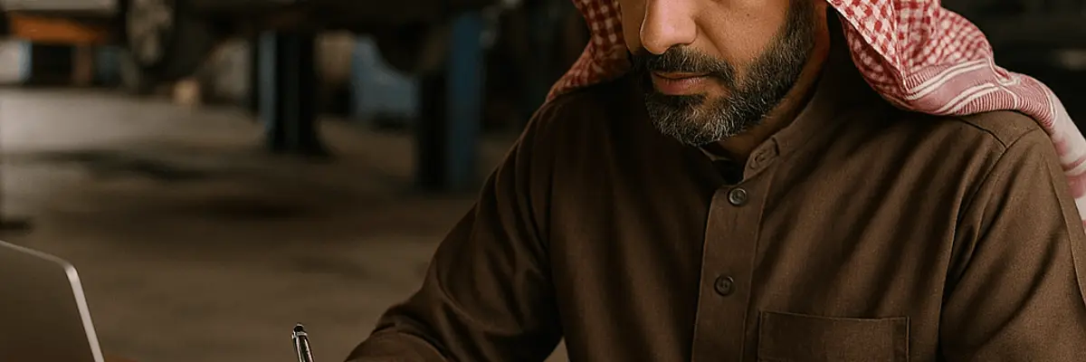 Illustration of accounts payable management for the automotive sector for small businesses in Abha