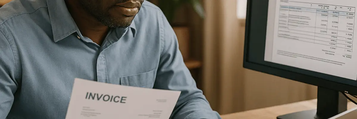 Illustration of accounts payable management for the automated invoice processing sector for small businesses in Abidjan