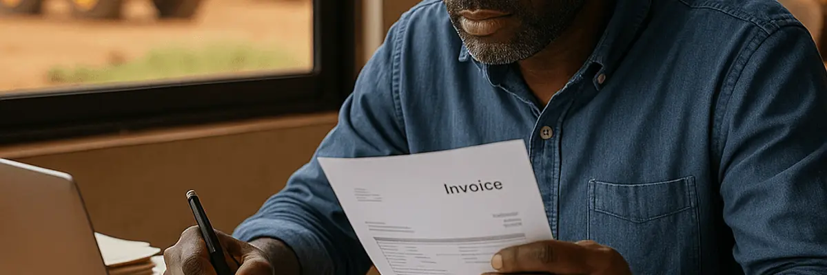 Illustration of accounts payable management for the construction equipment suppliers sector for small businesses in Accra