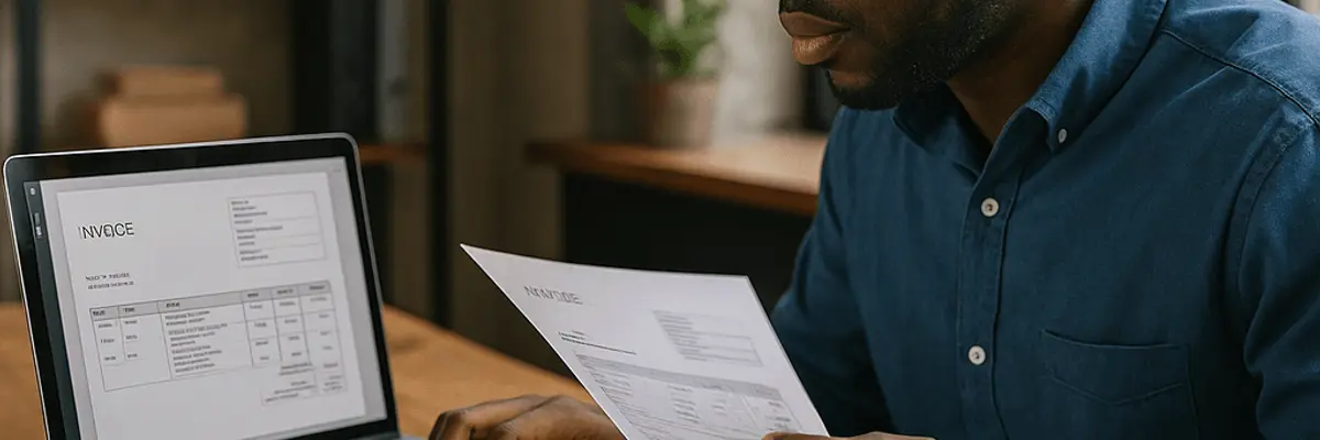 Illustration of accounts payable management for the automated invoice processing sector for small businesses in Accra