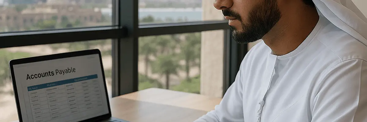 Illustration of accounts payable management for startup in Abu Dhabi