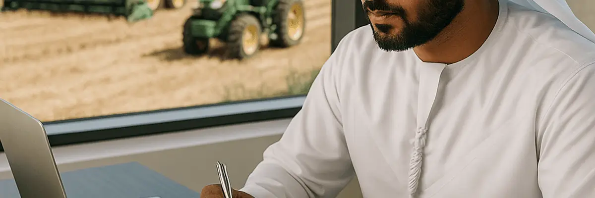 Illustration of accounts payable management for the agricultural equipment and services sector for startup in Abu Dhabi