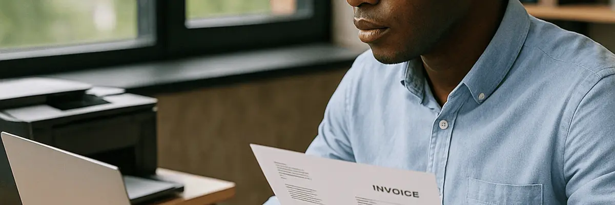 Illustration of accounts payable management for the automated invoice processing sector for startup in Accra
