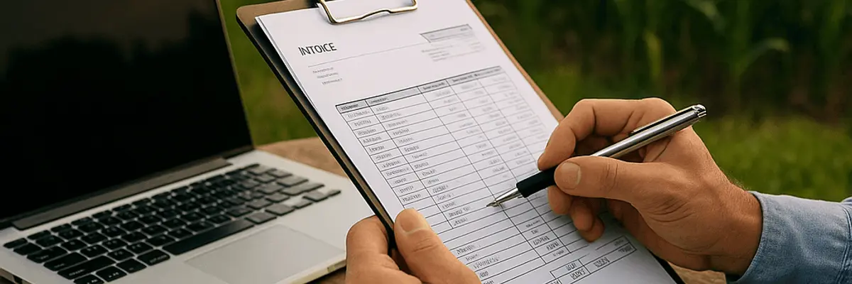Illustration of accounts payable management for the agriculture and agribusiness sector for startup