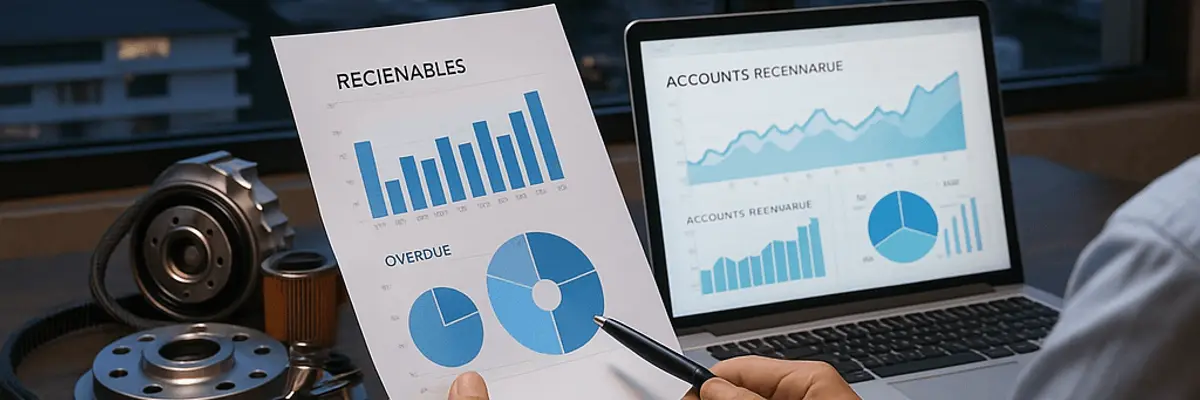Illustration of accounts receivable management for the automotive parts and accessories sector in Bangkok