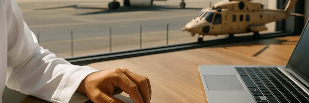 Illustration of accounts receivable management for the aerospace and defense sector in Dubai