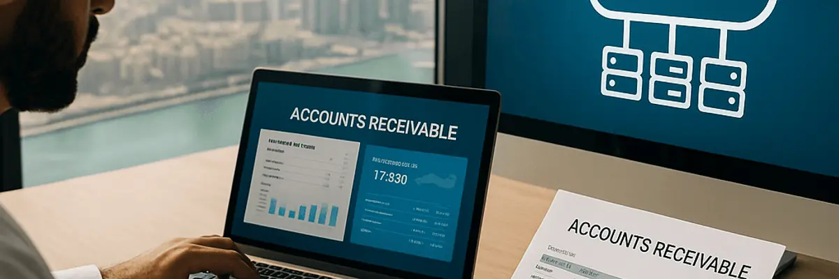 Illustration of accounts receivable management for the cloud services and hosting sector in Dubai