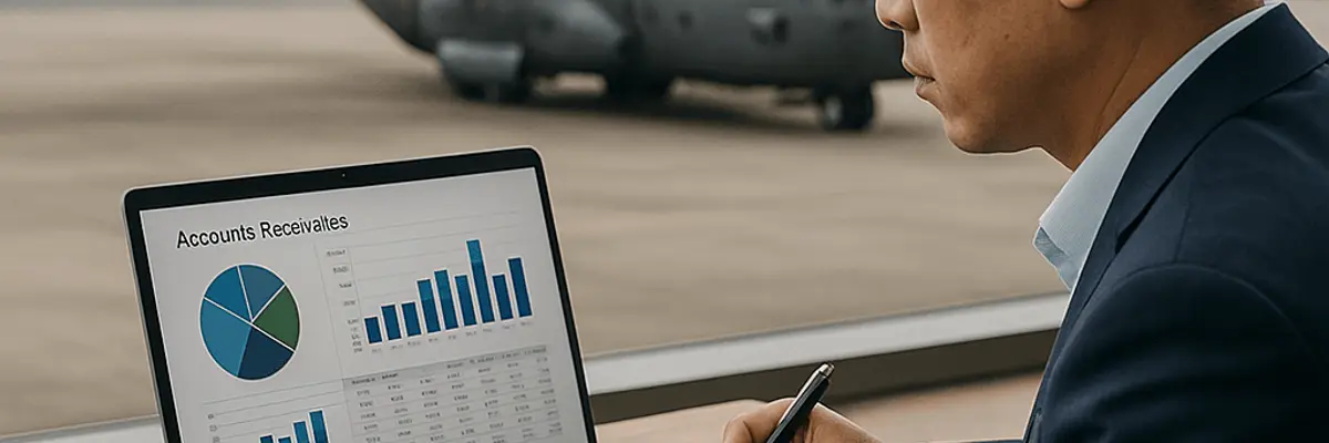 Illustration of accounts receivable management for the aerospace and defense sector in Hong Kong