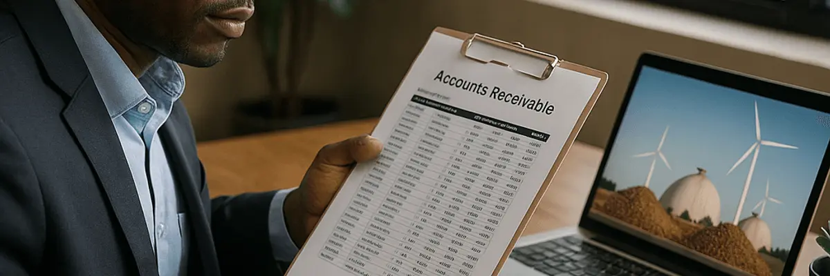 Illustration of accounts receivable management for the biofuel and biomass sector for large businesses in Accra