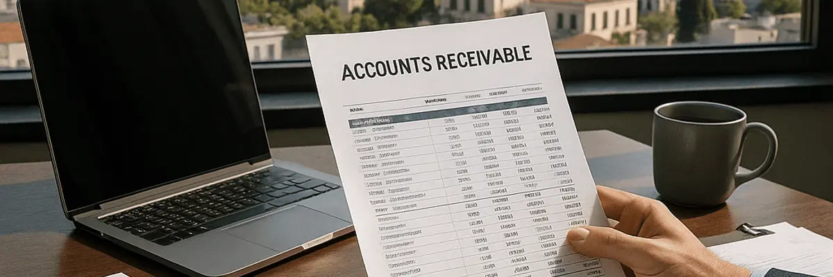 Illustration of accounts receivable management for large businesses in Athens