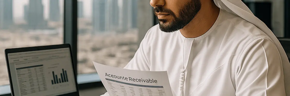 Illustration of accounts receivable management for large businesses for the compliance department in Dubai