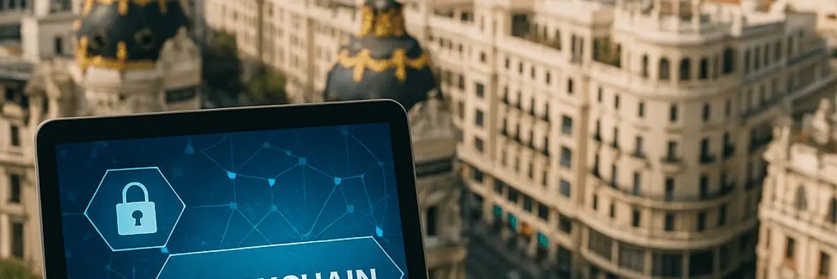 Illustration of accounts receivable management for the blockchain technology sector in Madrid