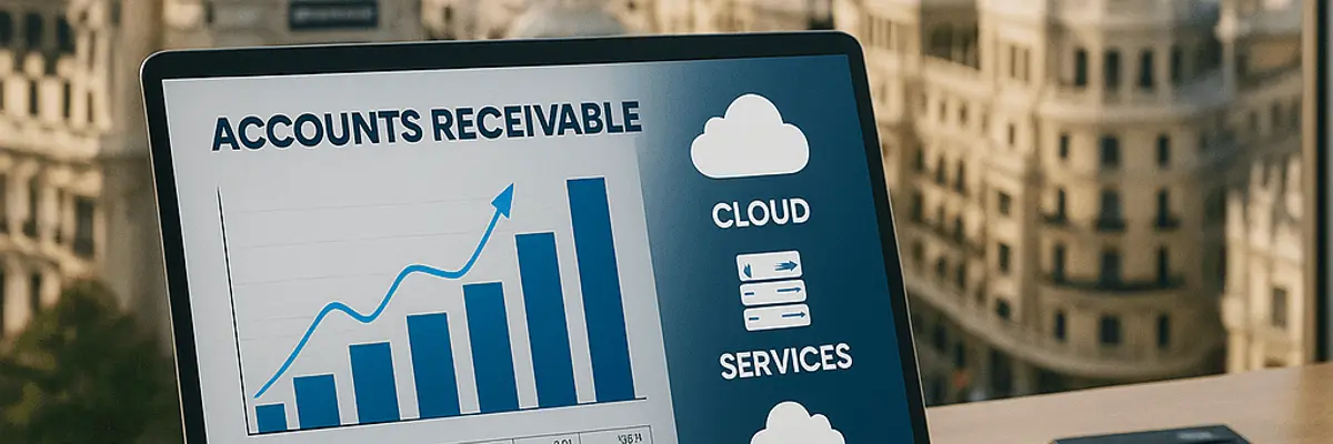 Illustration of accounts receivable management for the cloud services and hosting sector in Madrid