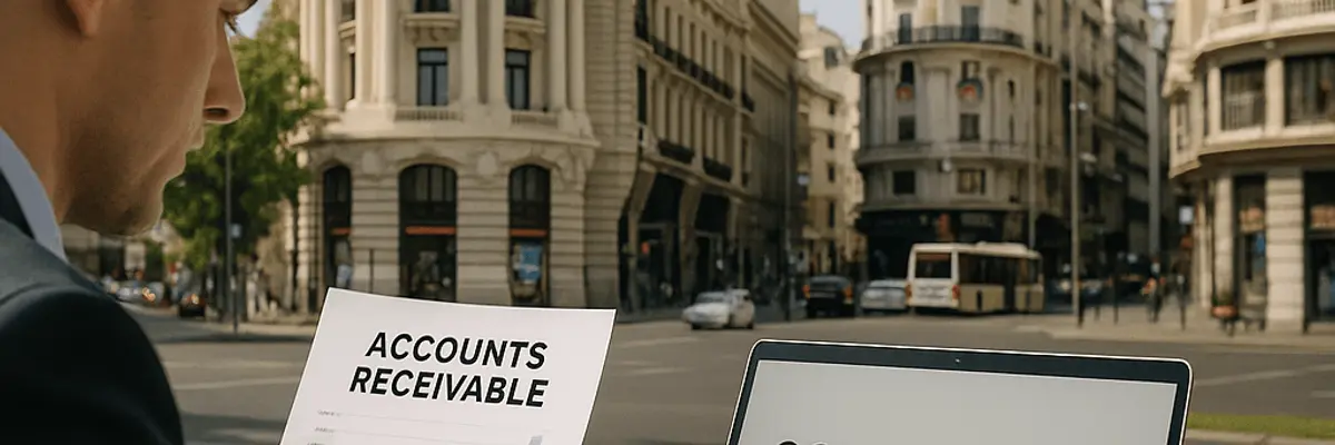 Illustration of accounts receivable management for the commercial banking services sector in Madrid