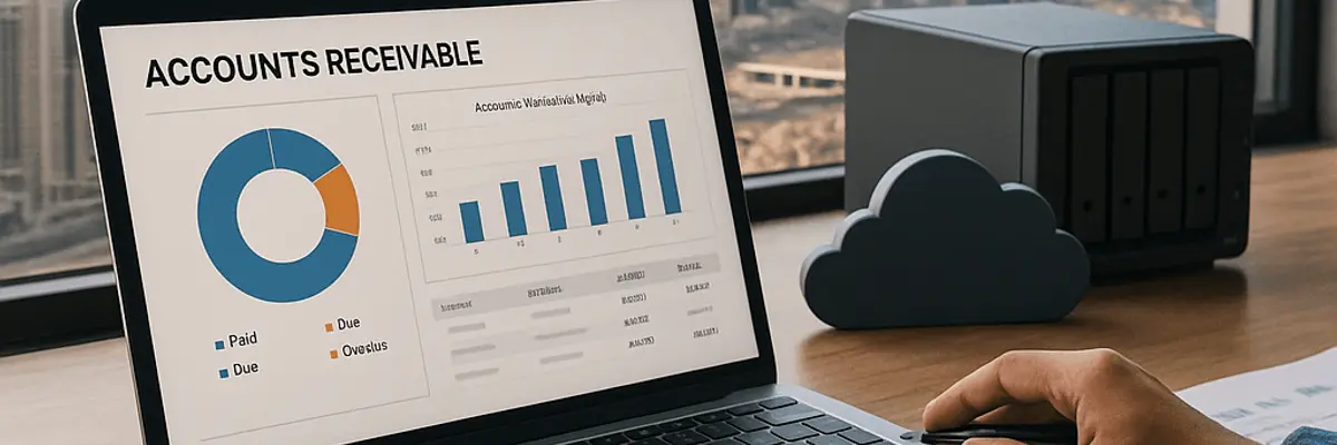 Illustration of accounts receivable management for the cloud services and hosting sector for medium businesses in Dubai