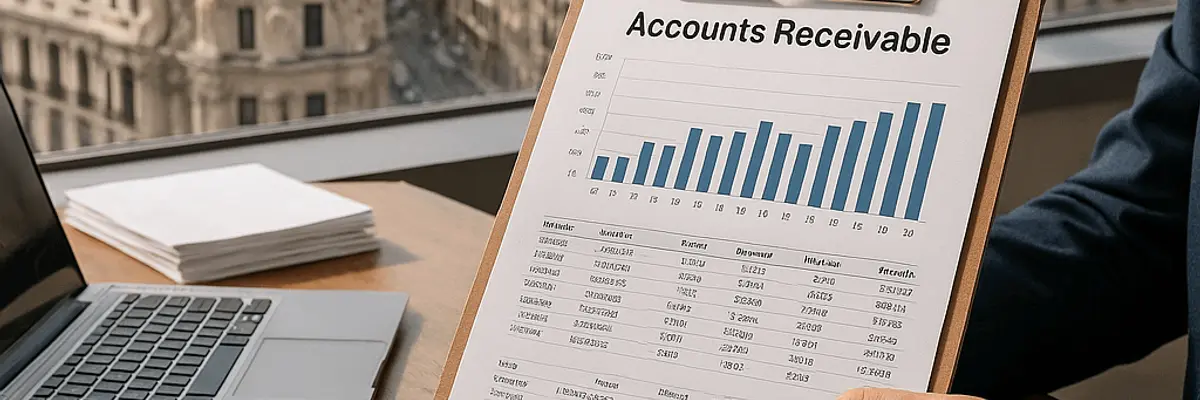 Illustration of accounts receivable management for medium businesses in Madrid