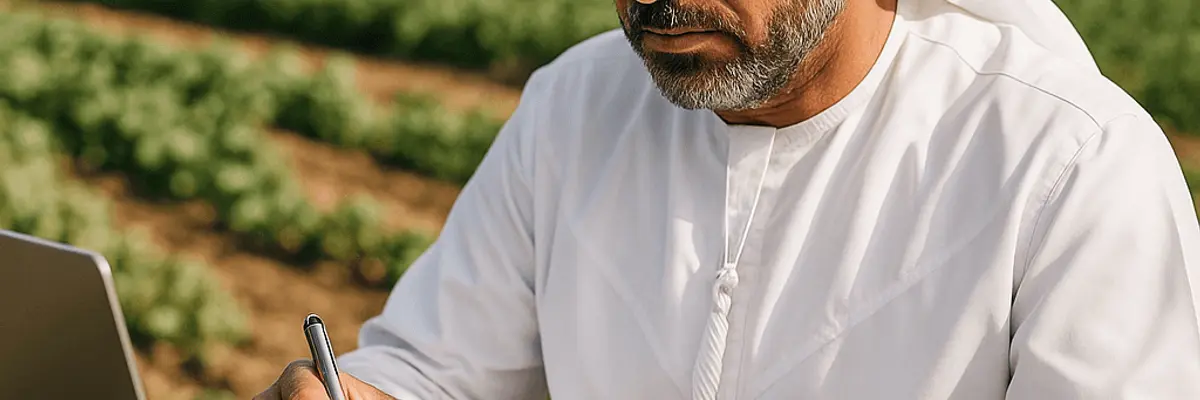 Illustration of accounts receivable management for the agriculture and agribusiness sector for micro businesses in Dubai