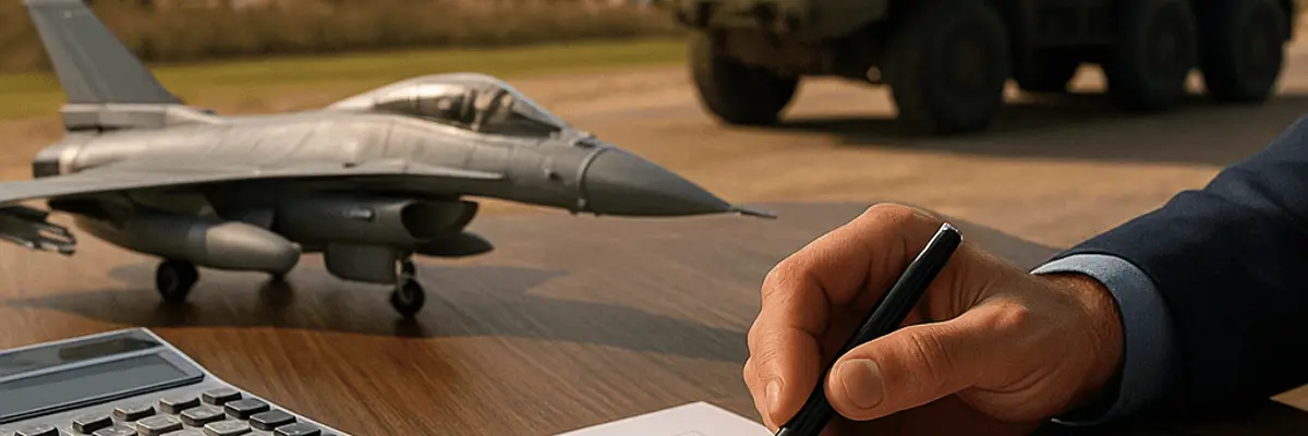 Illustration of accounts receivable management for the aerospace and defense sector for scale up in Abu Dhabi