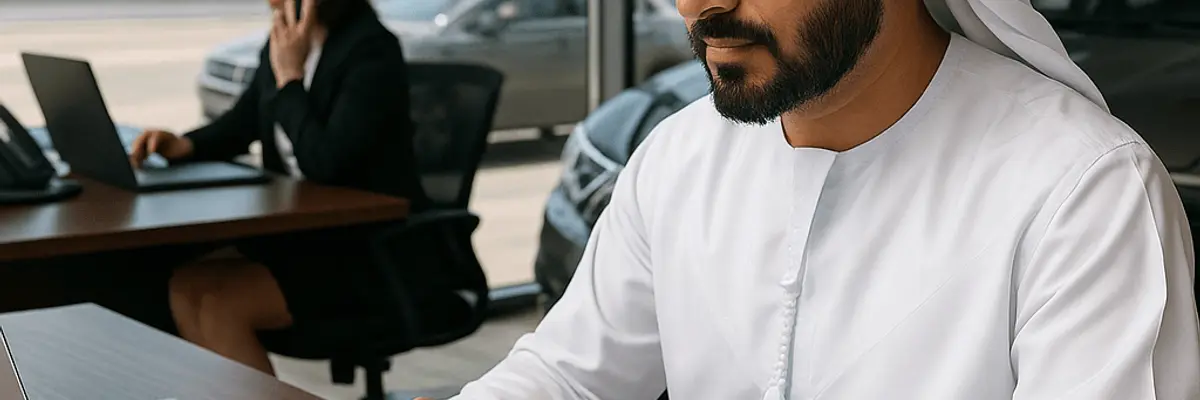 Illustration of accounts receivable management for the automotive sector for scale up for the collection team in Abu Dhabi