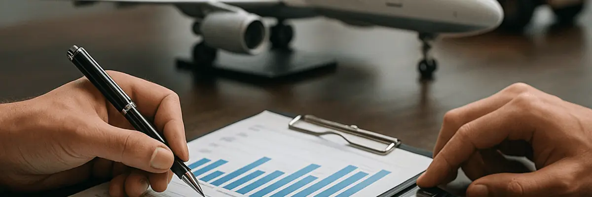 Illustration of accounts receivable management for the aerospace and defense sector for startup