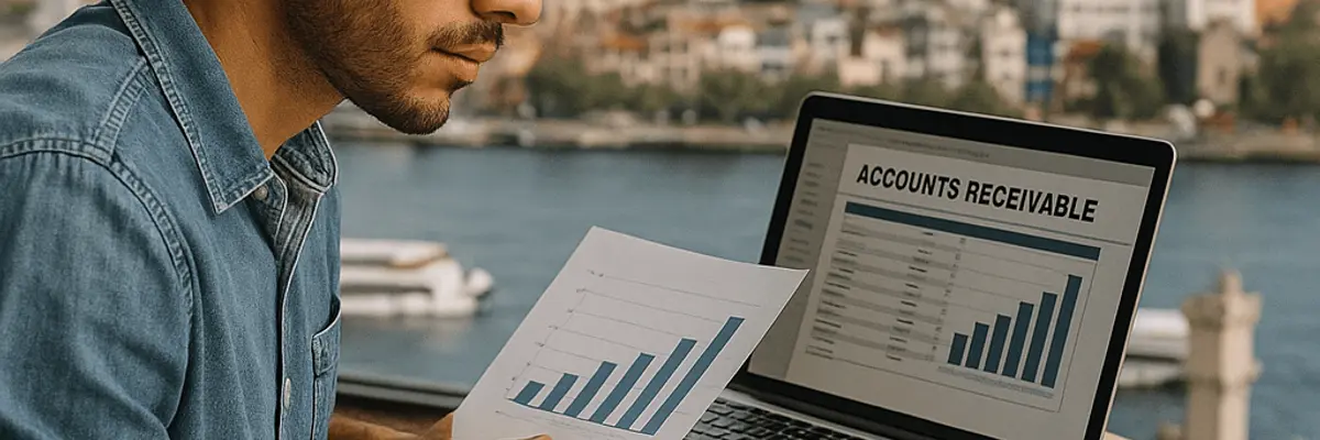 Illustration of accounts receivable management for startup in Istanbul