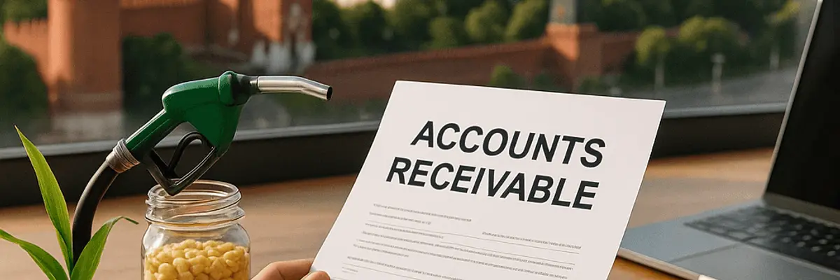 Illustration of accounts receivable management for the biofuel and biomass sector for startup in Moscow