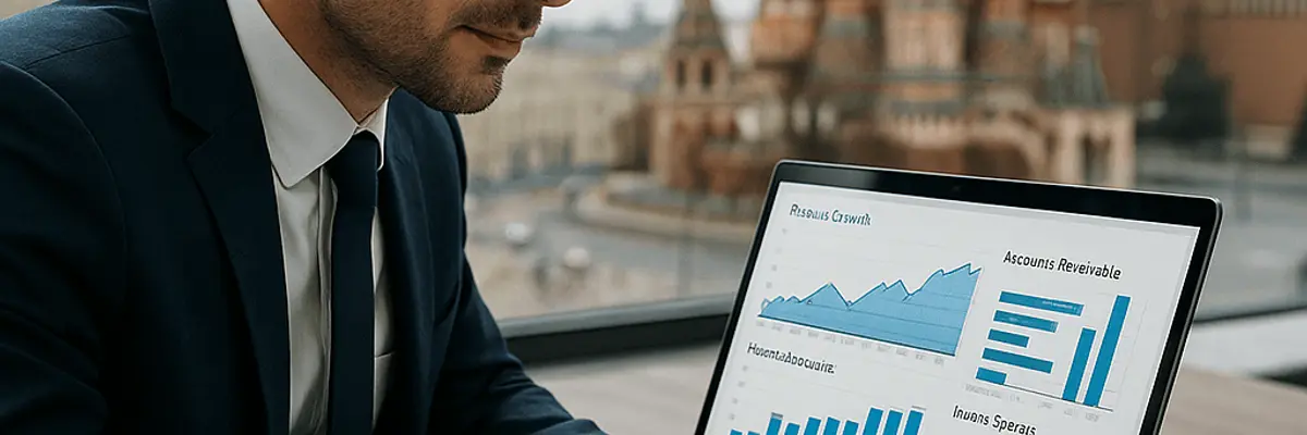 Illustration of accounts receivable management for the business analytics and ai sector for startup in Moscow