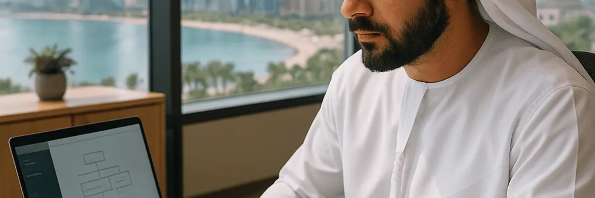 Illustration of business financing for the automated invoice processing sector in Abu Dhabi
