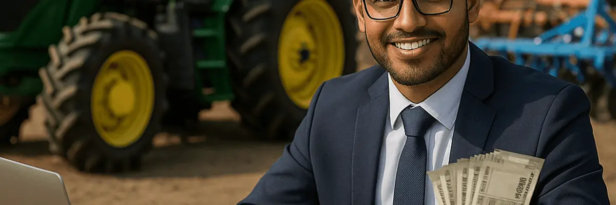 Illustration of business financing for the agricultural equipment and services sector in Ahmedabad
