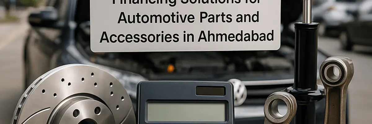 Illustration of business financing for the automotive parts and accessories sector in Ahmedabad