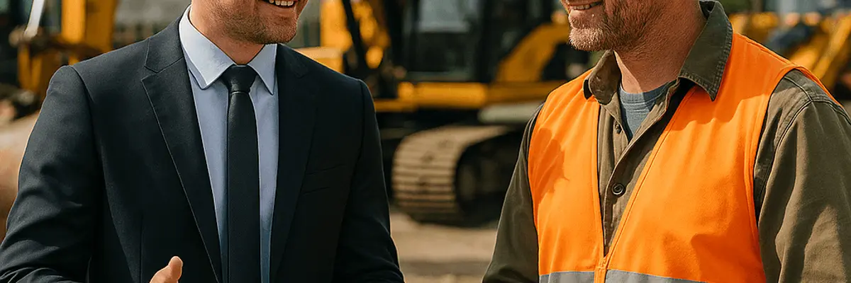 Illustration of business financing for the construction equipment suppliers sector for the business owners