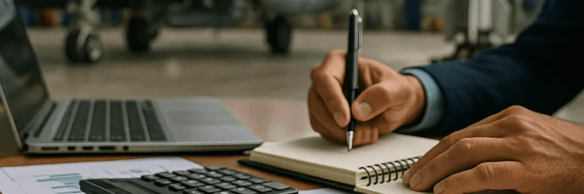 Illustration of business financing for the aerospace and defense sector for the internal audit department